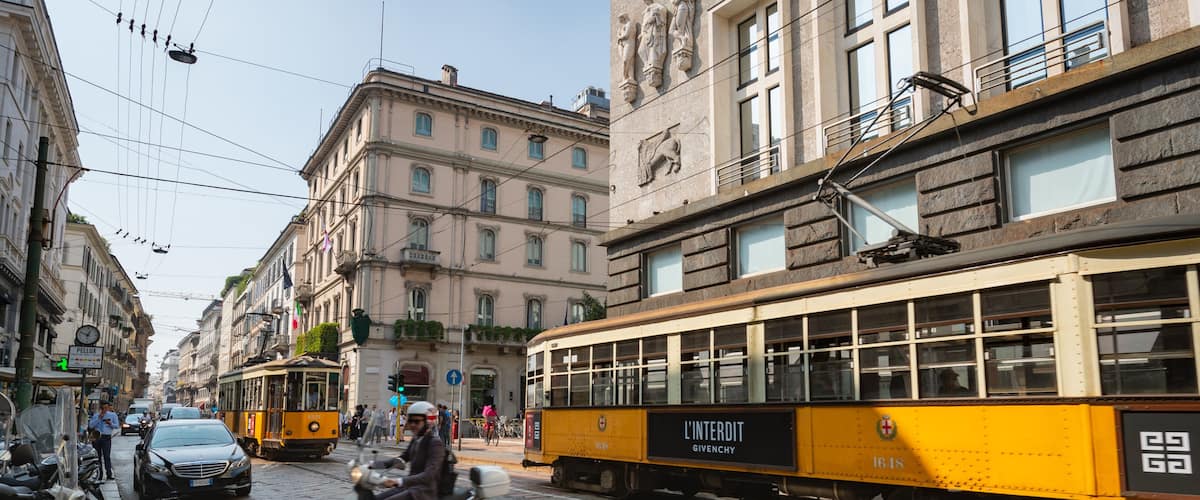 Armani Megastore showing railway items and a city