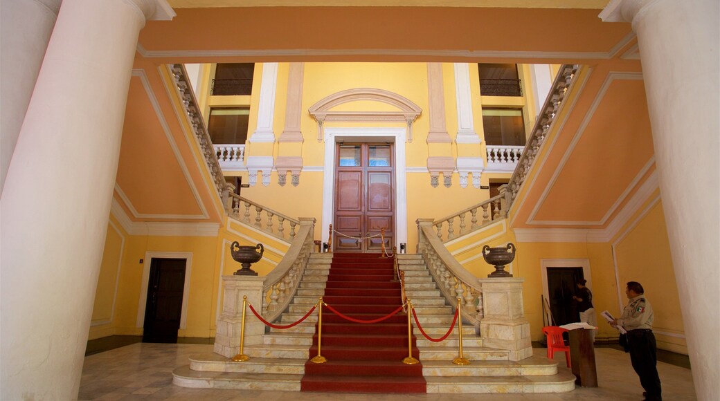 Teatro Peon Contreras which includes interior views and heritage elements as well as an individual male