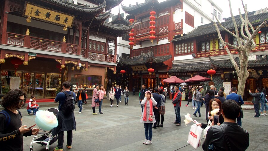 Yuyuan Bazaar showing heritage elements, a square or plaza and a city