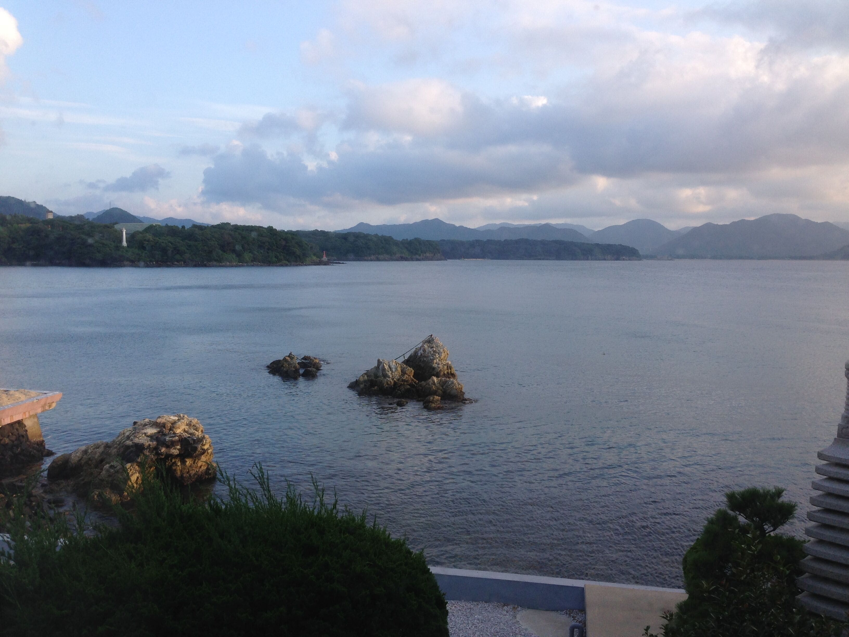 旅館萩小町の客室から見る萩湾