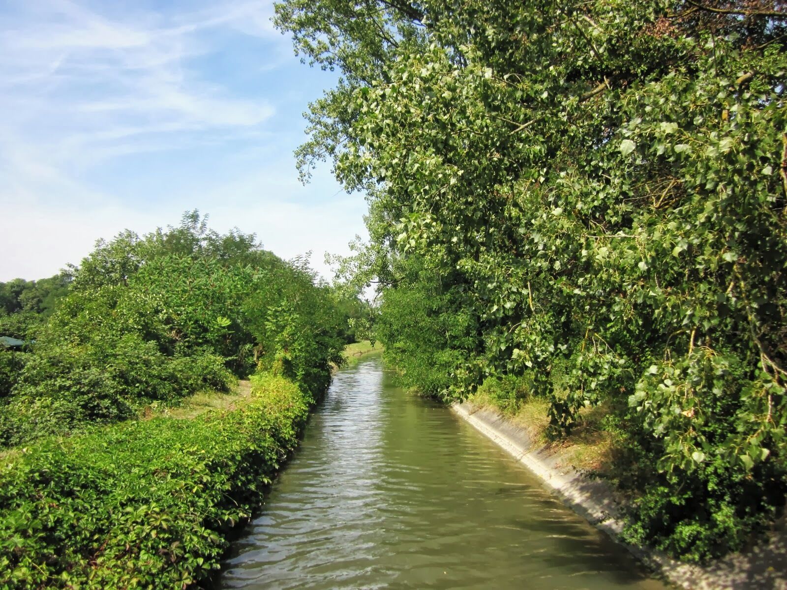 Water inlet of Ancien Canal du Rhône au Rhin near Neuf Brisach, Alsace, France