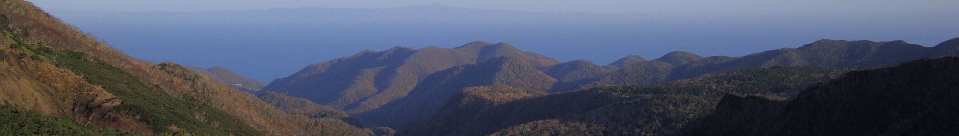 View of Kunashir Island from Shiretoko mountain pass