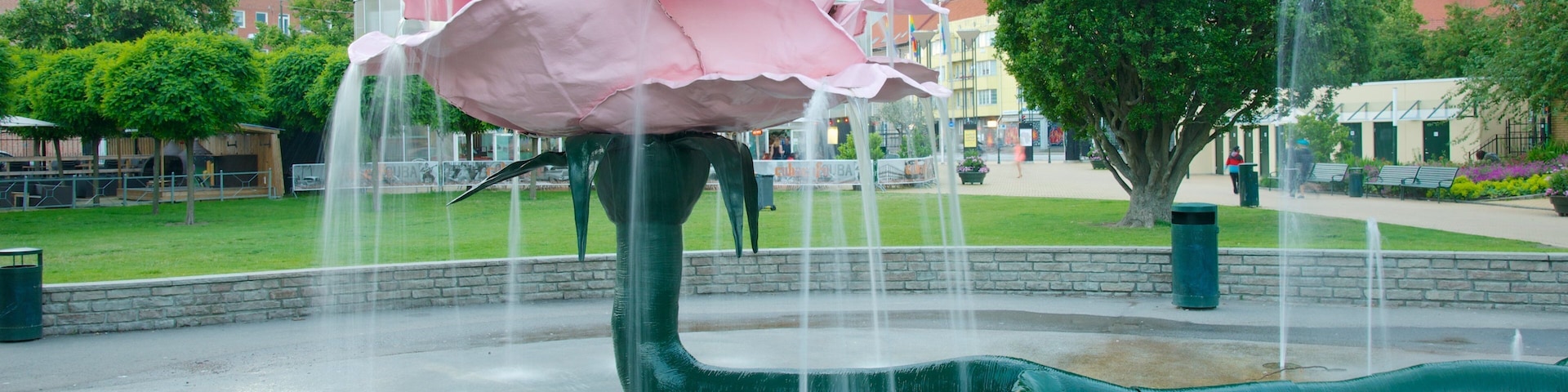 Folkets Park featuring a park and a fountain