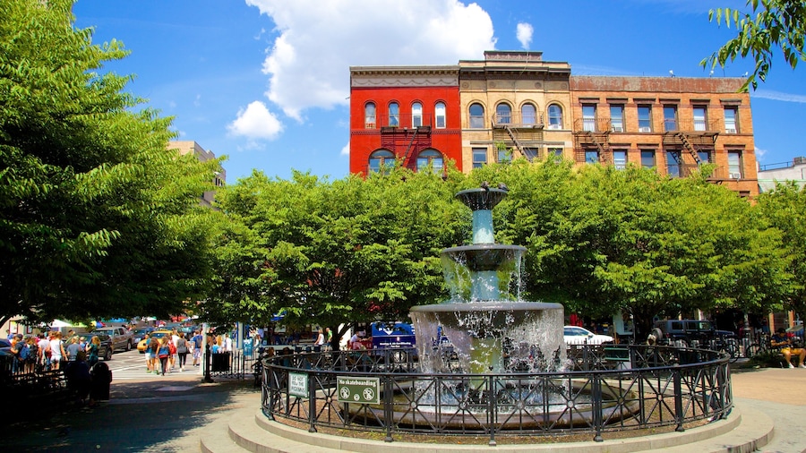 Greenwich Village showing a fountain