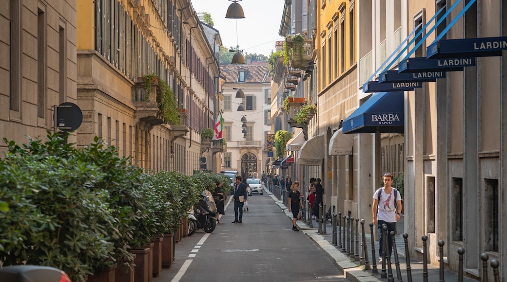 Via Montenapoleone Fashion District featuring street scenes