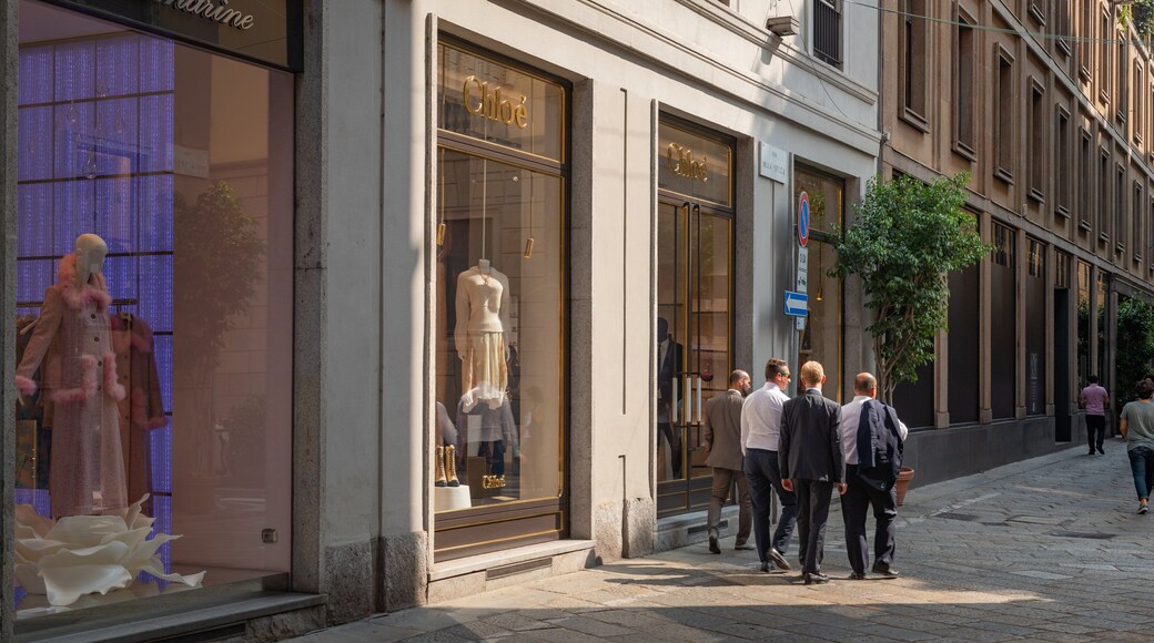 Via Montenapoleone Fashion District which includes street scenes