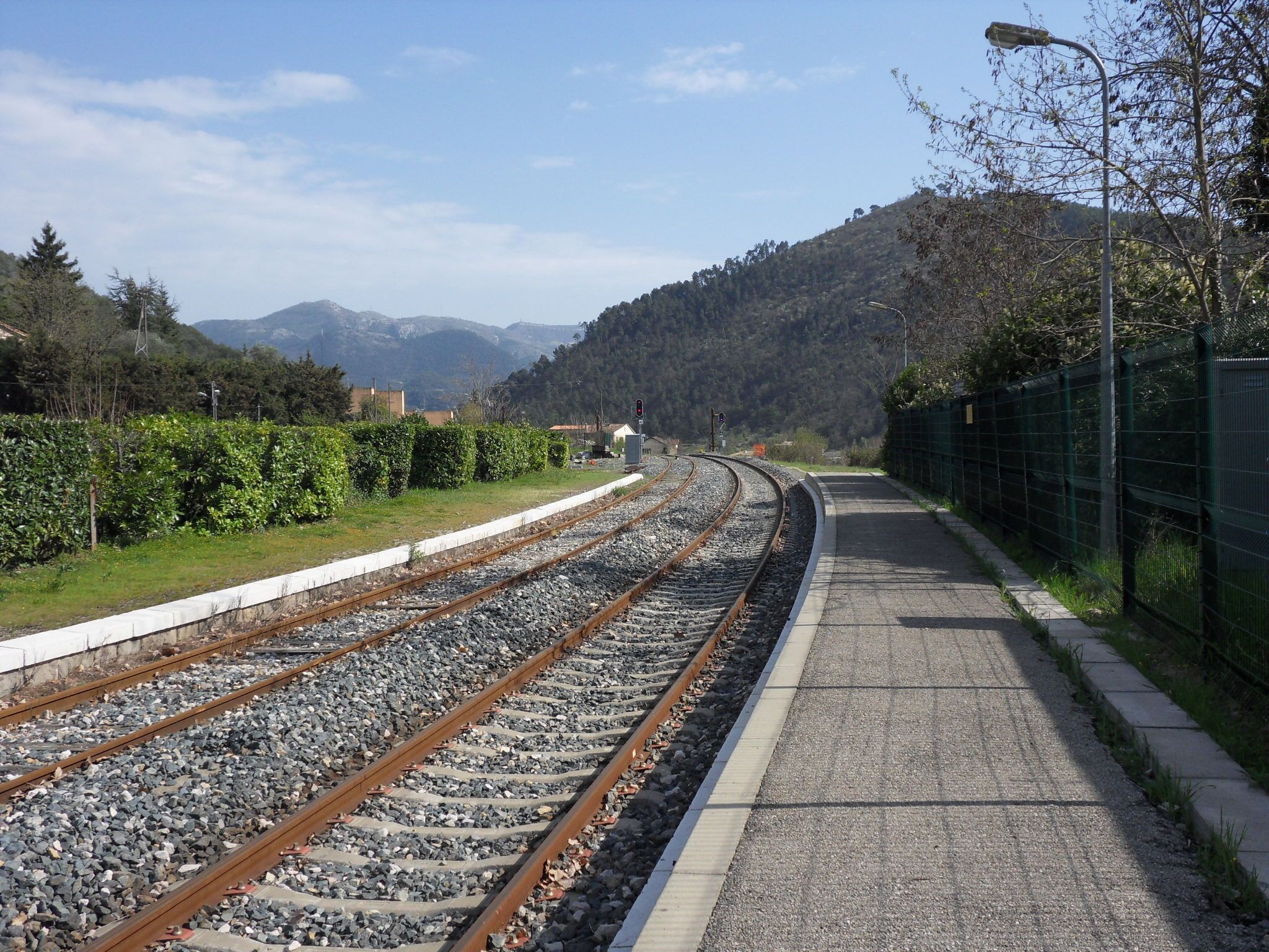 Gare de L'Escarène sur la Ligne de Nice à Breil-sur-Roya.