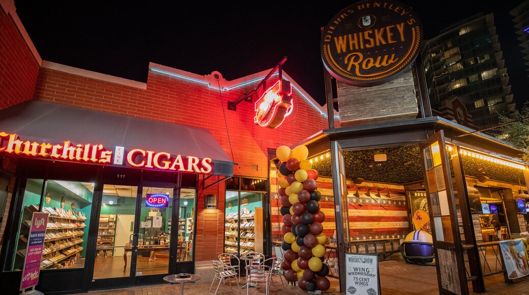 Mill Avenue District showing night scenes and signage