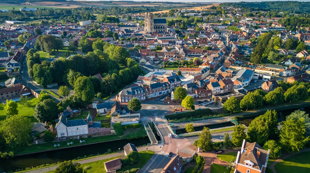 Aerial View of Corbie, Hauts-de-France, France