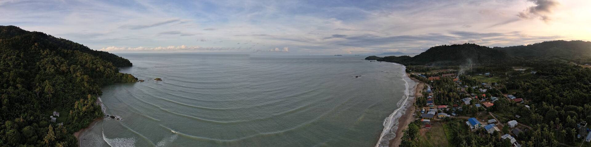 The Telok Teluk Melano Coastline and Serabang Beach at the most southern tip of the Tanjung Datu part of Sarawak and Borneo Island