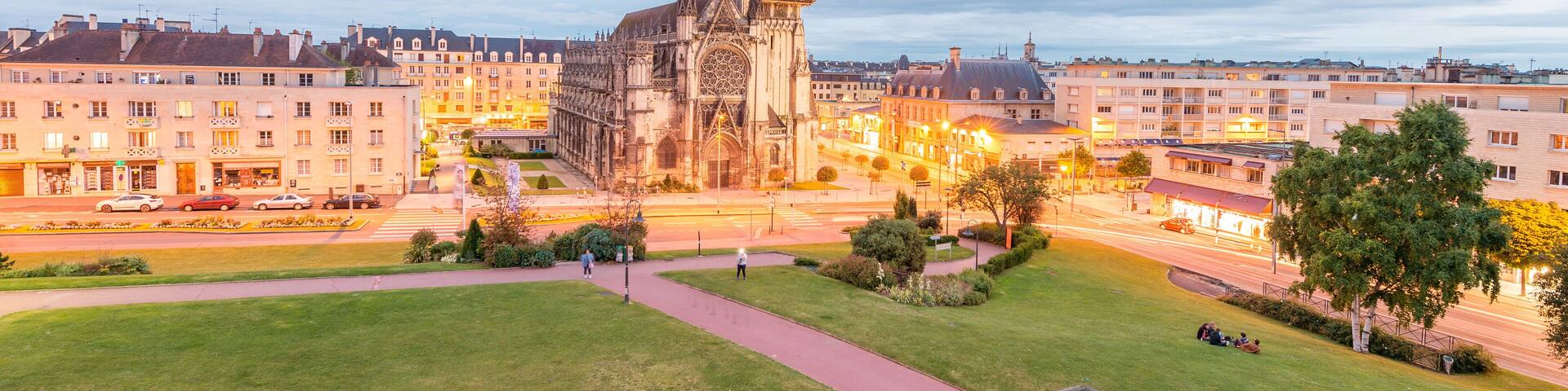 Caen, France. Aerial city view