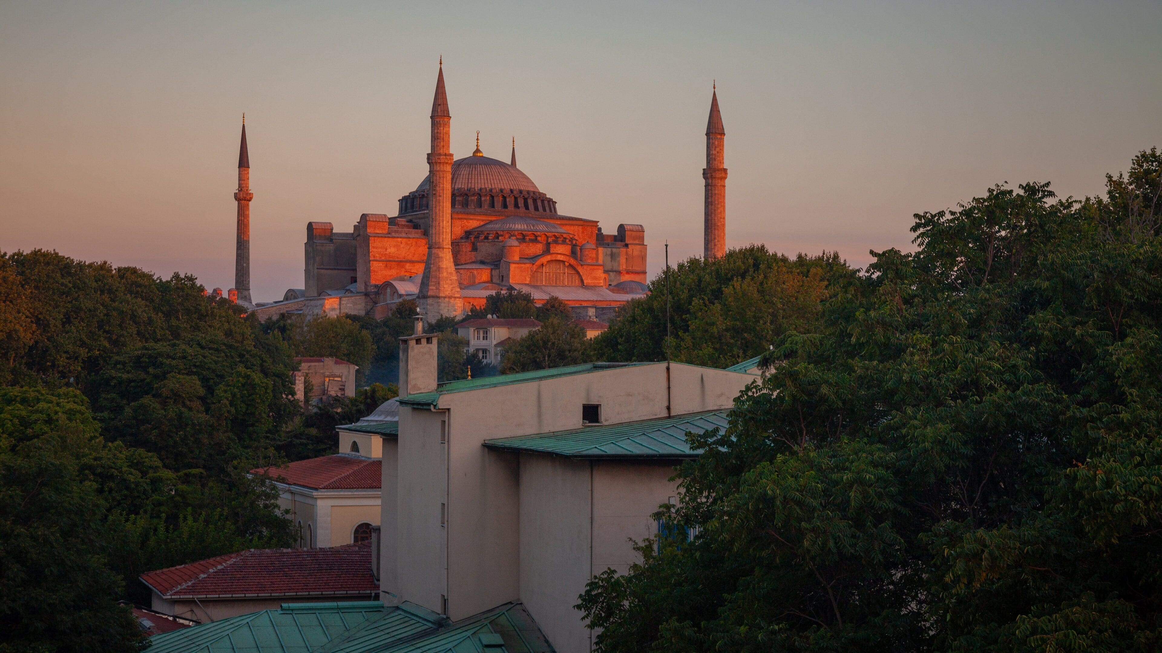 Hagia Sophia featuring heritage architecture, a church or cathedral and a city