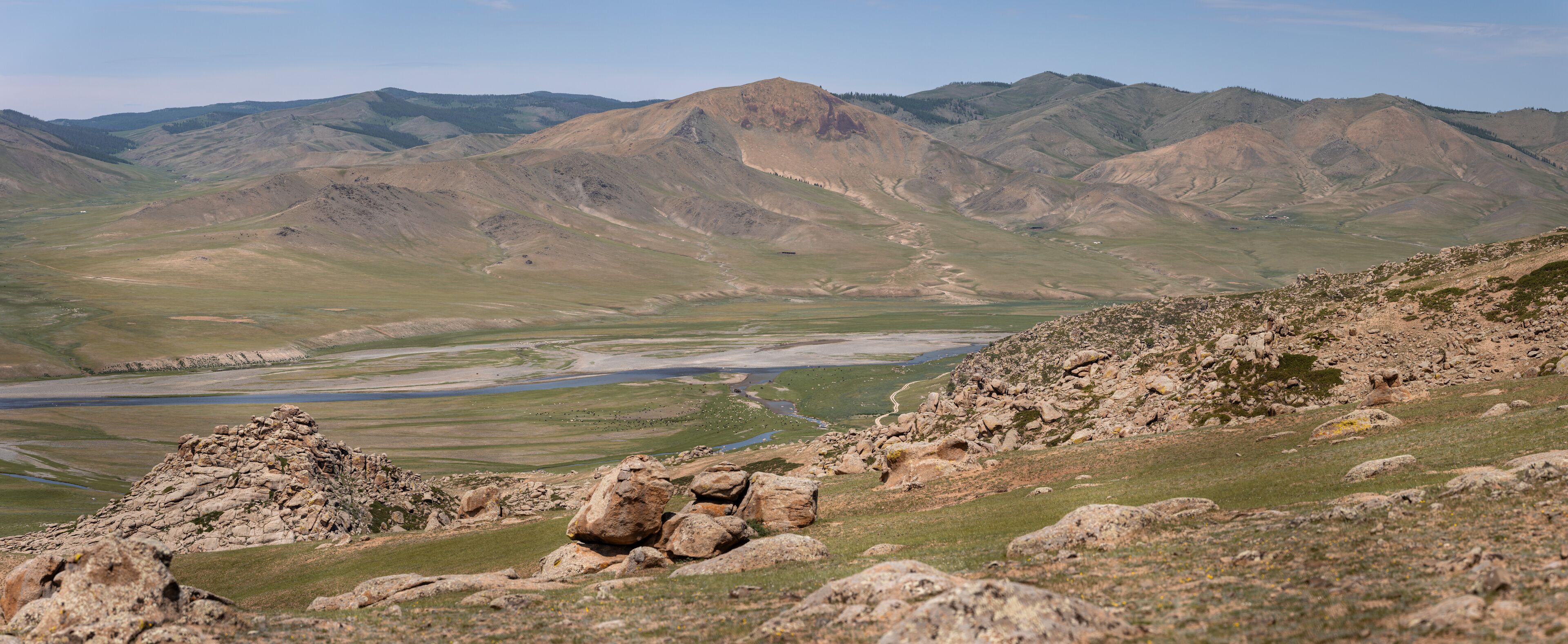 Overview of the Orkhon Valley near the city of Kharkhorin