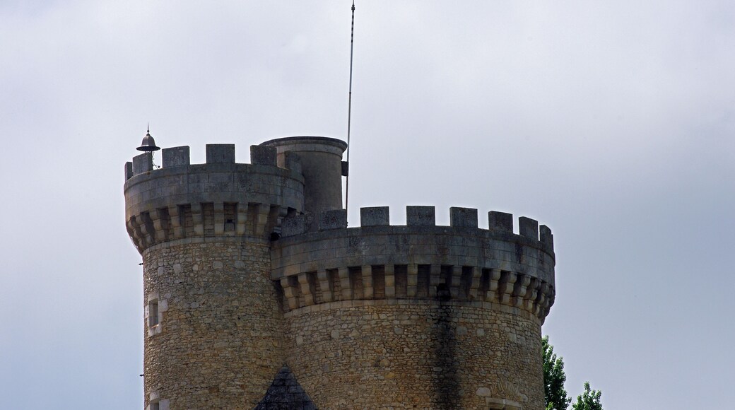 Le Pont-Chrétien-Chabenet (Indre). Château de Chabenet. L'imposant château de Chabenet domine la vallée de la Bouzanne. Le château de Chabenet est un lieu de mémoire du protestantisme en Berry. Le château a été construit pour Josselin Du Bois*, chambellan de Louis XI et seigneur de Montmorillon durant la deuxième partie du 15ème siècle. Dès 1463, Josselin du Bois est mentionné comme seigneur de Chabenet; la construction du château fut achevée vers 1471. Il jouera un rôle important dans les luttes qui opposèrent Louis XI aux grands féodaux: les Armagnac, dont le duc de Nemours et les Bourbons.
Vers1480, le château est alors entouré de fossés larges de 8 toises (15,50 m). Il comprenait alors 14 tours et un donjon. Josselin du Bois aura une dizaine d'enfant de trois unions dont François, issu de la troisième, seigneur de Chabenet (décédé vers 1530), qui épousa Jeanne Brachet. Son fils, Jean du Bois dit "le Rouge"*, dissipa la fortune familiale et fut fréquemment emprisonné; notamment à la conciergerie du Palais. En 1544, Jean Du Bois,"le rouge", petit fils de Josselin, enlève la fille du procureur des causes royales de Poitiers. Il est condamné à mort et se réfugie chez Aubert de Montjohan qui le cache. Profitant de la situation celui-ci acquiert le château. Jean du Bois, "le Rouge", céda donc le château en 1544 à Aubert de Montjohan. La fille d'Aubert de Montjohan, Catherine, deuxième épouse du huguenot Jean de Pons, seigneur de Plassac, cousin d'Henri IV, chambellan et conseiller d'Etat du roi de Navarre, l'apporta ainsi à son mari. Le mobilier de la chapelle et le contenu de la bibliothèque laissent supposer qu'Aubert de Montjohan était déjà acquis aux idées de la Réforme. Cette lignée se poursuivit par Anne de Pons qui se maria trois fois et apporta successivement ses biens berrichons et Chabenet à ses trois époux, tous des Pierrebuffière. Le dernier de ses enfants, Charles de Pierrebuffière, proche de Gaston d'Orléans, mourra huguenot. Son arrière-petit-fils, Charles-Benjamin de Pierrebuffière, abjurera le protestantisme en 1685 à l'âge de 12 ans mais sa mère Catherine de Couraud, déjà veuve, maintiendra la foi protestante au château de Chabenet jusqu'à sa mort en 1735. Pendant les guerres de religion, il appartient à la maison protestante Pierre de Buffiere. Ce château reste propriété protestante de 1585 à 1735. Pris par la Ligue, puis reconquis par Henri de Navarre, le château de Chabenet fut étroitement associé à l'histoire du protestantisme berrichon de la région d'Argenton- sur-Creuse, place de sûreté accordée aux protestants par l'Edit de Nantes. Cette place se rendit au Roi en 1620 et, l'exercice public du culte y ayant été supprimé, Chabenet accueillit dorénavant les fidèles des environs. En 1635,ses défenses furent partiellement démantelées par Richelieu à la suite de l'Edit d'Alès*, mais plusieurs de ses tours, dont le donjon, gardent encore leurs charpentes d'origine, L'histoire protestante du château se clôturera en 1735 avec l'abjuration de la dame de Chabenet, Catherine de Couraud, obtenue sur son lit de mort à l'âge de 94 ans. Par la suite, et au travers de filiations féminines, Chabenet passera au marquis d'Asnières, au comte de Poix* puis à Joséphine de Boisé de Courcenay, décédée en 1924, dernière propriétaire descendant d'Aubert de Montjohan. Vendu comme bien d’émigré en 1793, il est racheté en 1803 par la famille de Poix. Louis Thomas Benjamin Comte de Poix le fait restaurer en 1850 puis le lègue à sa filleule Joséphine de Boisé. Ce domaine de près de 2 000 hectares qui va de Chabenet à la Rocherolles est acheté par M. Leclerc (charcutier), puis, en 1940 par M. Willeme* (industriel). M. Billon (Années 1970 : enduction plastique), M. Marek (années 1980 : école de langues) qui le restaura, M. Petrau (années 1990 : produits paramédicaux) et enfin Hapymag (années 2000 : séjours de vacances Le bruit a couru, en 1996, que Michael Jackson aurait racheté le château de Chabenet, il semble que ce fut un canular. Quoi qu'il en soit, le château est actuellement propriété de la société de loisirs et vacances Hapimag. Hapimag est une société par actions dont les actionnaires ne reçoivent pas de dividendes, mais un droit de jouissance des propriétés. Josselin du Bois fut un fidèle du roi Louis XI qui avait apprécié ses services pendant son exil en Brabant. Après son accession au trône, en 1461, il le nomma capitaine de Montmorillon, maréchal de ses logis et bailli des Montagnes d'Auvergne et lui fit très autoritairement épouser en deuxièmes noces Anne Asse, de riche et noble lignée. Josselin du Bois était alors veuf d'une première union sans doute non noble. Après la mort de Louis XI et celle d'Anne Asse, Josselin du Bois se remariera en 1486 avec Marguerite de Pérusse des Cars, veuve descendant d'une très ancienne lignée. Il décédera en 1498. Jean du Bois dit "le Rouge" aurait été surnommé le Rouge à cause d'un manteau rouge qu'il portait : "XXIII. Et en l'an auparavant, le Seigneur de Pringe, Aubert de Montjehan, sieur dudit Langon, bailla ledit Langon en échange à un gentilhomme du Berry, nommé Jean Dubois, dit le Rouge, à cause d'un manteau rouge qu'il portoit. Les autres l'appeloient de Chabenet, et lequel lieu de Chabenet demeura en contre-échange audit Sieur de Pringe. Et durant que ledit Dubois étoit Seigneur dudit Langon, lui et ledit François Suzenet, Seigneur du Bois-Lambert, firent échange. C'est pourquoi tout le droit du grand four demeura audit Dubois et tout le droit de terragerie demeura audit Suzenet et trois septiers et demi qu'il bailloit annuellement au Seigneur de Langon. Et lequel Seigneur de Langon nommé Jean Dubois , ne posséda qu'un an ou deux le Langon et, quant à ses moeurs et conversation, je me tais......" (Archives historiques du Bas-Poitou - Chroniques fontenaisiennes - Fontennay-le-Comte - 1841 - pp45 et 46) Édit de grâce d'Alès (28 juin 1629) : Après avoir vaincu les protestants à La Rochelle, Louis XIII publie l'édit de grâce d'Alès qui oblige les protestants du royaume à renoncer à leurs places de sûreté et au droit de tenir des assemblées. Willème est une marque française de camions. Créée après la Première Guerre mondiale en 1919 à Nanterre, la marque disparaîtra en 1960. Louis-François-Vincent, comte de Poix, Seigneur de Marécreux de la Noühe, de la Barre en Ciron, lieutenant-colonel d'infanterie, Chevalier de St Louis. Il épousa en 1769, Elisabeth de Pierre Buffière, dame de Chabenet. Il fût emprisonné pendant la Révolution à Châteauroux et mourut en 1814, au château de Marécreux. De cette union, il aura: Thomas-Louis-Benjamin, Baron de Poix, Chevalier de Malte en 1773 puis époux à Paris le 27 novembre 1810 de Joséphine d'Andigné de la Châsse. Les deux moururent au château de Chabenet après avoir eu : Louis-Thomas Benjamin, comte de Poix, Châtelain de Chabenet, mort sans alliance en 1878 et Marie-Louise-Léontine de Poix, qui épousa le Comte Stanislas de Boisé de Courcenay. De cette dernière union , naquit, vers 1840,Joséphine de Boisé, qui devint ainsi l'héritière du château de Chabenet, à la mort de son oncle.Elle même mourut à l'âge de 84 ans sans héritiers directs. Sa succession fera l'objet d' un contentieux juridique dont la presse se fera l'écho. (H. Alain Brissaud a achevé en 1996 une importante étude sur Josselin du Bois et le château de Chabenet intitulée "Six siècles à Chabenet". L'exemplaire que l'auteur a remis à la Bibliothèque de la Société d'Histoire du Protestantisme Français est conservé sous la cote br. 110.)