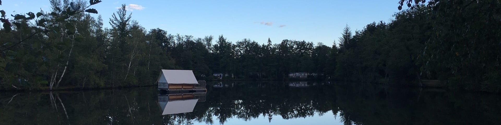 At camping La Grande Sologne. beautiful lake.