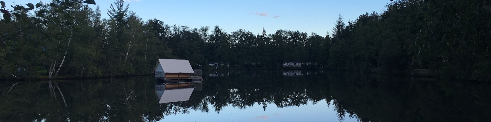 At camping La Grande Sologne. beautiful lake.