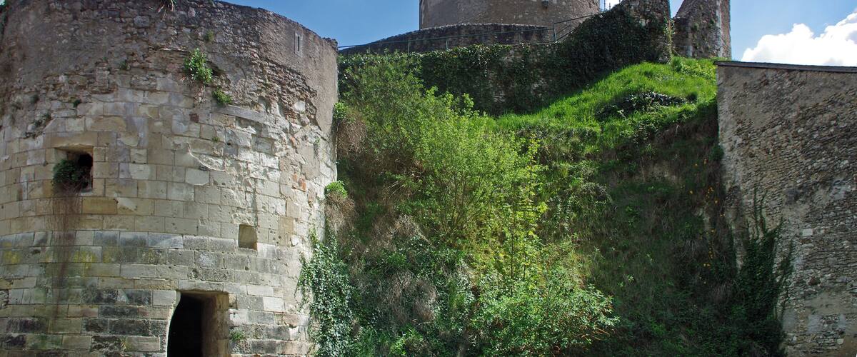 Châtillon-sur-Indre (Indre) La motte, la Tour de César (donjon) avec sa porte d'origine et les restes de la porte d'en bas de l'enceinte La Tour de César est le donjon d'un ancien château médiéval. Ce genre de tour était un élément majeur de l'architecture militaire médiévale. On n'est ici pas très loin des limites de l'empire angevin, d'où la nécessité de surveiller les frontières. Le donjon de Châtillon-sur-Indre est l'un des derniers vestiges d'un puissant château fort édifié sur ordre d'Henri II Plantagenêt vers 1160. Le château était en effet à la limite des domaines du roi de France et du roi d'Angleterre. A la fin du XIIème siècle-début XIIIème, sous Philippe Auguste, le château entre dans le domaine du roi de France En avril 1205, Philippe Auguste cédera le château, à titre provisoire, à Dreu de Mello, fils du connétable* de France Dreu III (ou IV) de Mello*. A la mort, sans postérité, de Dreu de Mello, en 1249, les héritiers contesteront le retour du domaine dans le domaine royale. Après marchandage, le neveu de Dreu de Mello recevra 600 livres de rente pour renoncer à Châtillon et Loches. Ces 600 livres seront inscrites sur la recette des prévôtés et baillages*. En septembre 1274, le roi Philippe III (Philippe le Hardi) donne le château à son Grand Chambellan*, Pierre de La Brosse*. Pierre de la Brosse qui ne possédera le château que jusqu'en 1278, pour cause de pendaison suite à une présumée trahison au profit d'Alphonse de Castille. Pendant les XIIIème et XIVème siècles, le château ne voit que le séjour temporaire et occasionnel du roi. Philippe III y séjournera du 26 a 30 novembre 1283; Philippe IV en mai 1289, août 1305 et février 1307; Jean II à l'hiver 1346. Le château fait partie du duché de Touraine quand Louis d'Amboise en fait une prison en 1432. La château quittera et retrouvera le domaine royal à plusieurs reprises. Au moment de la Révolution, la terre de Châtillon est dans la famille Amelot. Tel qu'il se présente avec sa tour cylindrique qui culmine à 30 mètres, entourée d'un rempart de protection sur une motte calcaire rehaussée, c'est l'un des plus ancien de France. Au 19ème siècle, le château est découpé en parcelles. Le donjon et sa chemise seront donnés à la commune. La commune utilisera le donjon commle château d'eau en 1932. Le connétable, "comes stabuli", comte de l'étable, est à l'origine chargé des écuries, donc des chevaux de guerre. Le connétable de France sera le chef des armées. Ici, il s'agit probablement de Dreu III (ou IV) de Mello, mort en 1218, châtelain de Loches et Châtillon. Le châtelain n'est pas propriétaire du château, c'est souvent le commandant de la place. Son fils, Dreu de Mello, sera seigneur, donc propriétaire de Châtillon. Dreu III (ou IV) de Mello accompagna Philippe Auguste en Terre Sainte lors de la troisième croisade. Le roi le récompensera avec la charge de connétable et les châtellenies de Loches et Châtillon. Il décèdera le 3 mars 1218 à l'âge de 80 ans. Il aura trois enfants, Guillaume qui deviendra Guillaume Ier de Mello seigneur de Saint-Bris, Dreu de Mello qui sera seigneur de Loches et Châtillon, et Agnès qui sera mariée à Garnier III de Traînel, seigneur de Marigny. Prévôtés et bailliages sont des circonscriptions administratives et judiciaires. Le Grand Chambellan de France, très proche du roi, pourrait être comparé au premier ministre actuel. Pierre de la Brosse commence sa fortune comme barbier, et donc chirurgien, de Saint Louis. Le roi dut être content de ses services, puisqu'il en fit un châtelain et le nomma chambellan. Philippe, le fils du roi, le futur Philippe III dit le Hardi, fut également séduit par le personnage. Pierre de la Brosse accompagnera Saint Louis dans la huitième croisade, croisade où le roi trouvera la mort, de dysenterie, à Tunis (Lors de cette croisade, mourront également le fils aîné du roi et Isabelle d'Aragon). Philippe III succéda donc à son père et fit entière confiance à Pierre de la Brosse qu'il nomma Grand Chambellan de France. Pierre de la Brosse profita de cette promotion et de la confiance du roi pour placer toute sa famille en particulier grâce à des alliances matrimoniales avantageuses. Cette rapide ascension sociale d'un individu de petite noblesse (et non de basse extraction comme le prétendirent les jaloux), lui attira de nombreuses inimitiés chez les grands. Surtout, ceux-ci ne supportent pas d'être obligés de ramper à ses pieds pour bénéficier des libéralités royales. Le 21 août 1274, Philippe III épouse en secondes noces Marie de Brabant (sa première épouse, dont il aura quatre fils, Isabelle d'Aragon, était morte en Calabre, enceinte, au retour de la huitième croisade). Marie, prit ascendant sur le roi, ce qui causa bientôt de l'ombrage à l'ancien barbier. En mai 1276, le prince héritier Louis, issu du premier mariage, mourut subitement, à l'âge de 12 ou 13 ans. Des insinuations diffusées par Pierre de La Brosse, laissèrent entendre que le jeune Louis avait été empoisonné par sa belle-mère, Marie de Brabant, dans le dessein d'éliminer successivement les fils d'Isabelle d'Aragon et de promouvoir sa descendance. "En lan de grace mil CC.LXXVI. avint que Loys le premier filz le roy Phelippe mourut et fu empoisonné si comme aucuns dient. Le roy en fu en soupecçon, et ceste souspecçon mist en son cuer Pierre de la Broche, son maistre chambellenc".(Guillaume de Nangis, moine de Saint Denis mort en 1300 -"Gesta Philippi Tertia Francorum Regis") La reine accuse à son tour le chambellan Pierre de la Brosse de manipulation. Pour se tirer d'affaire, il tenta, par l'intermédiaire de son cousin évêque de Bayeux, de suborner une béguine de Liège qui prétendait avoir des révélations à faire sur la mort du jeune Louis. L'évêque lui demanda de dire que la mort du jeune prince était due à la "clique brabançonne" qui entourait la reine. Mais l'évêque de Liège interrogea la béguine et révéla la supercherie. Toutefois, le roi hésitait encore à désavouer son favori et à innocenter sa femme. Il en fallait plus. Les "grands" trouvèrent : on l'accusa d'être à l'origine d'un revirement soudain du roi dans la campagne de Castille, suite à une manipulation. Pierre de la Brosse fut donc arrêté en janvier 1278 pour haute trahison. On l'éloigna de la capitale, à Janville(Eure-et-Loire), certainement pour que le roi ne puisse le sauver. Pierre de La Brosse fut jugé par les "grands", dont certains étaient d'ailleurs ses débiteurs, et non par des gens de loi, et pendu le 30 juin 1278 au gibet de Montfaucon. "(...) Quant les barons furent assemblez, Pierre fu tantost délivré au bourrel de Paris qui pent les larrons, à bon matin au soleil levant. Si le convoièrent au gibet, le duc de Bourgoingne; le duc de Breuban; le conte d'Artois, et plusieurs autres nobles barons. (...) Le bourrel lui mist la corde autour le col, et lui demanda s'il vouloit riens plus dire; et il dist que nennin; et tantost le bourel osta l'eschiele et le laissa aller entre les larrons."