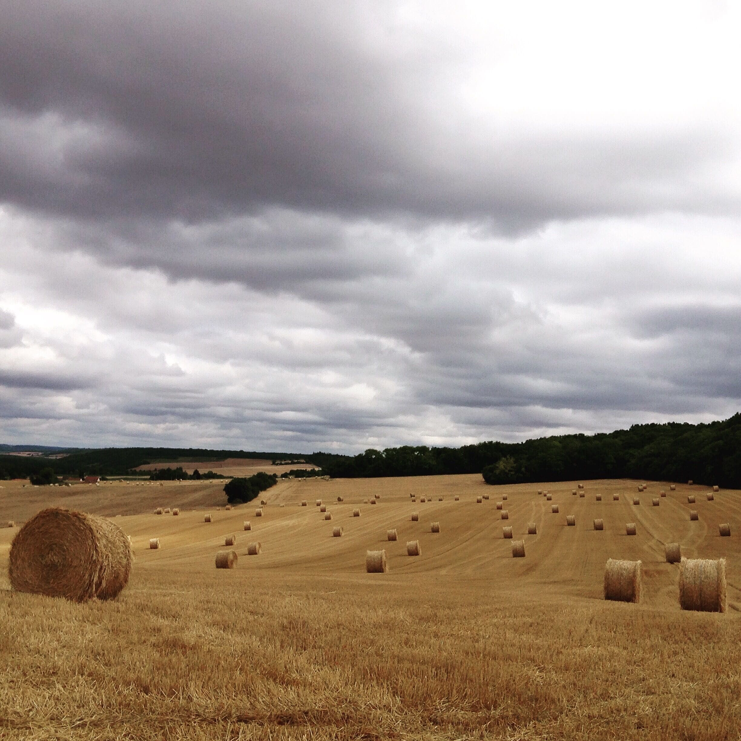 French countryside under the summer clouds