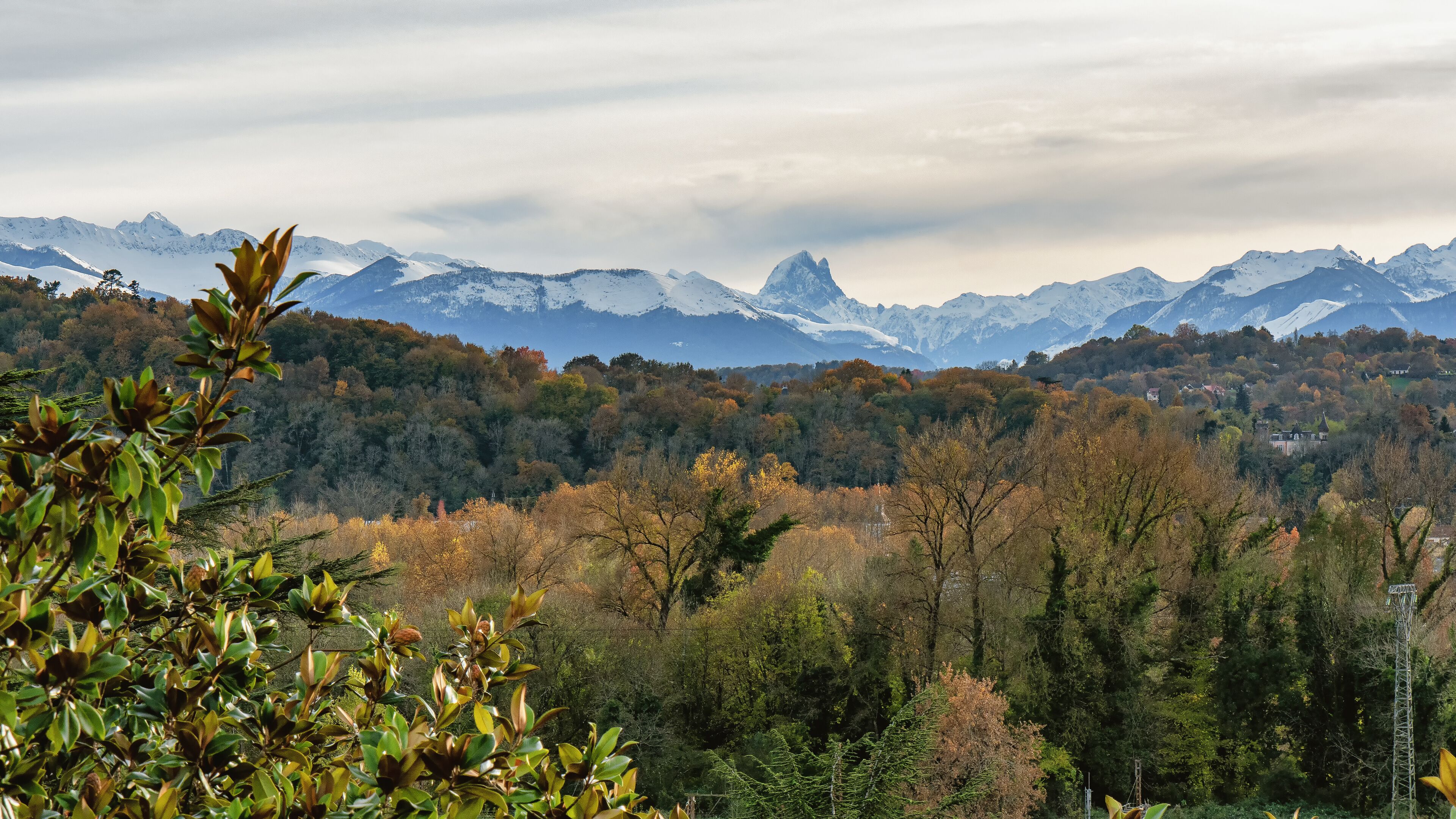 view of Pic du Midi Ossau in autumn, french Pyrenees