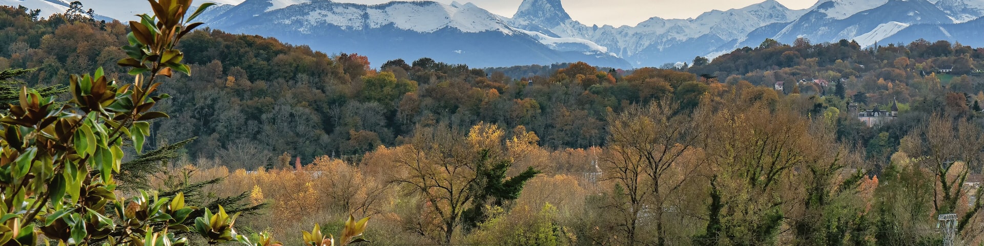 view of Pic du Midi Ossau in autumn, french Pyrenees