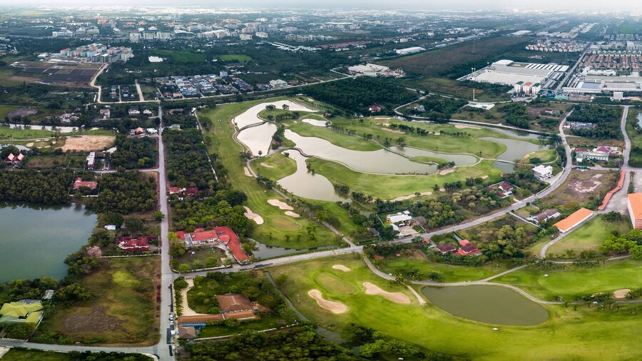 Golf course aerial view