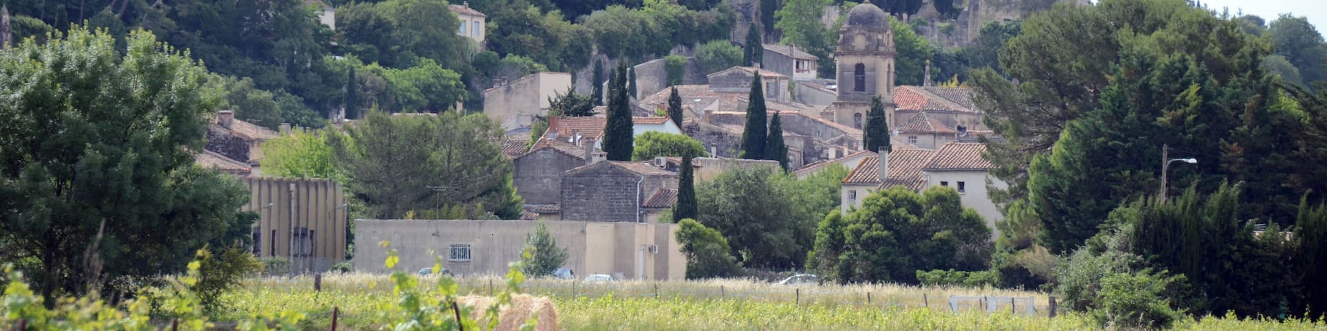 The castle of Sommieres at the hill Eastly of the city