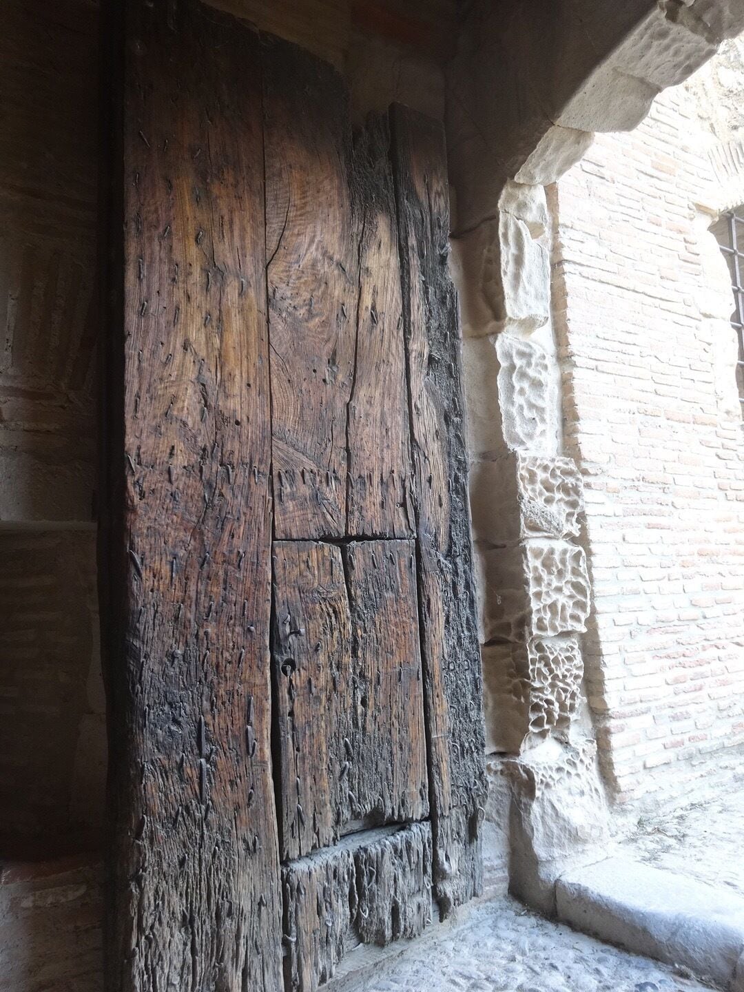 Wooden door at Salses Fortress