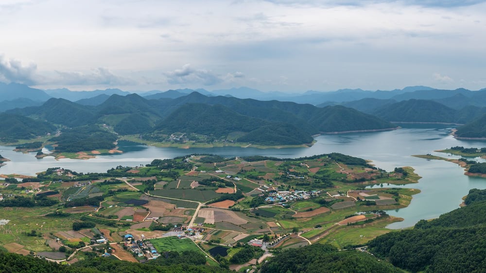 Cheongpung Lake near Jecheon city in Chungcheongbukdo province, South Korea