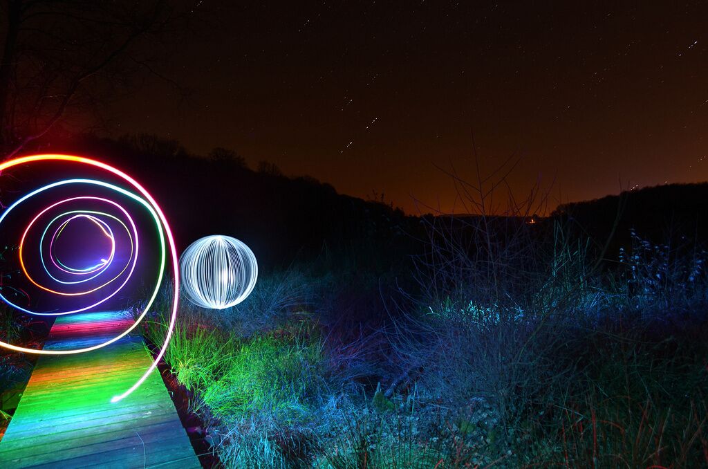 Lightpainting sur le site du Malsaucy.