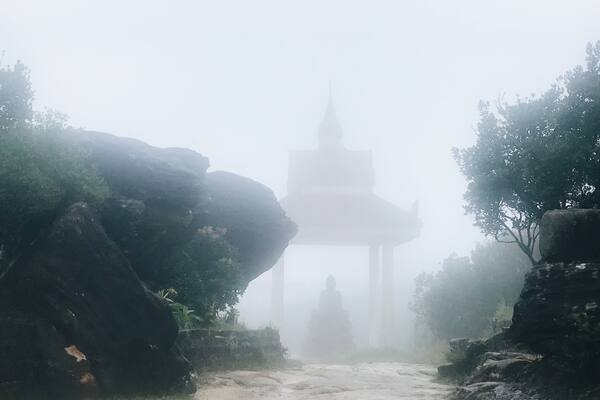 Bokor Hill temple, in the area known as ”ghost town”. I can see why!