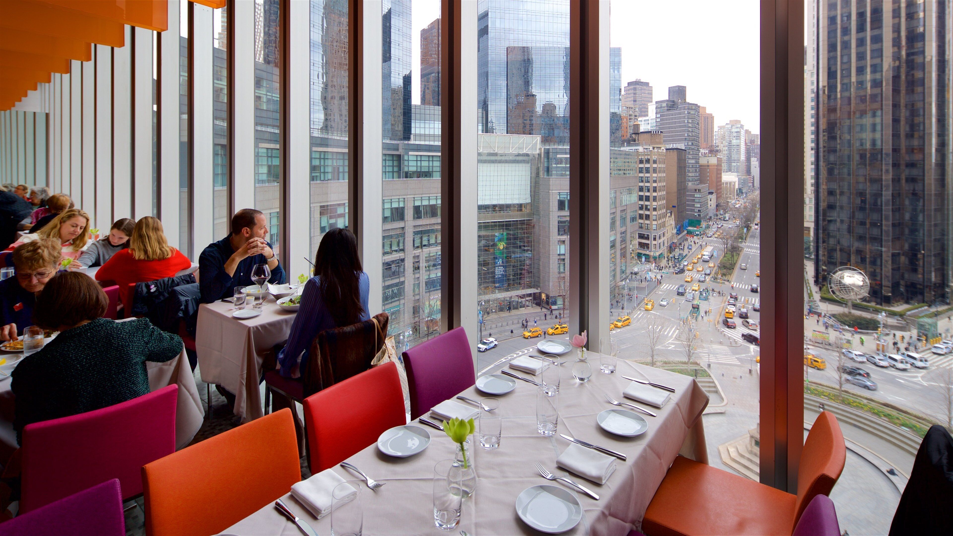 Museum of Arts and Design showing a city, dining out and interior views