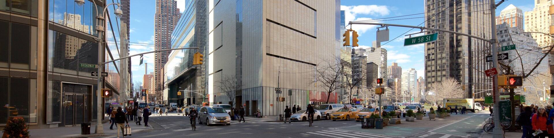Museum of Arts and Design featuring a high-rise building, a city and cbd
