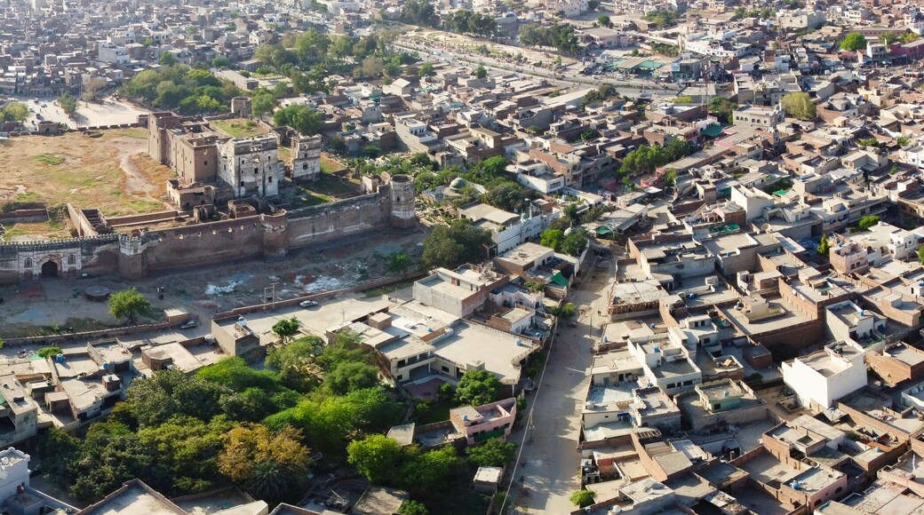 Aerial view of Historical Mughal's Ford at Sheikhupura City of Pakistan,
