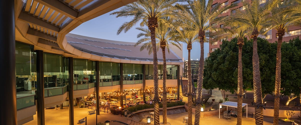 Arizona Center showing night scenes