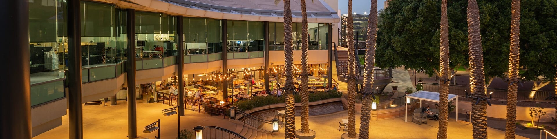 Arizona Center showing night scenes