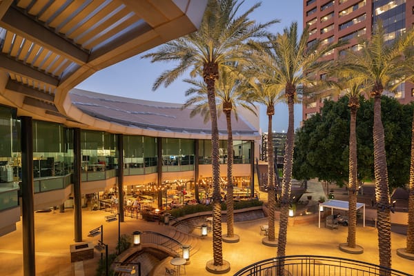 Arizona Center showing night scenes