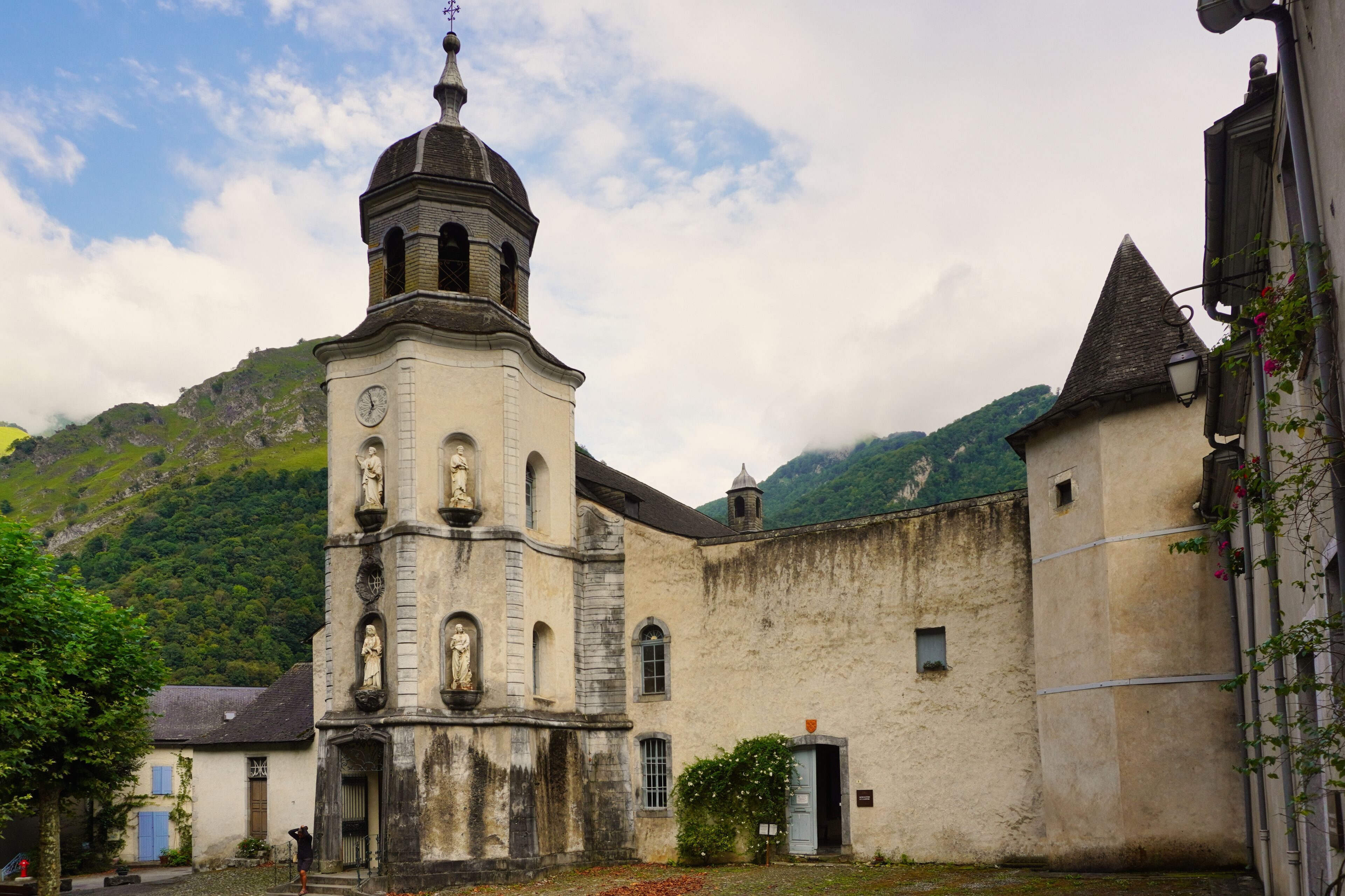 Sarrance, France. Small town in the Pyrenees-Atlantiques. The church of Notre-Dame houses the image of the Black Virgin, from the 16th century. XIV, focus of an important pilgrimage in the past