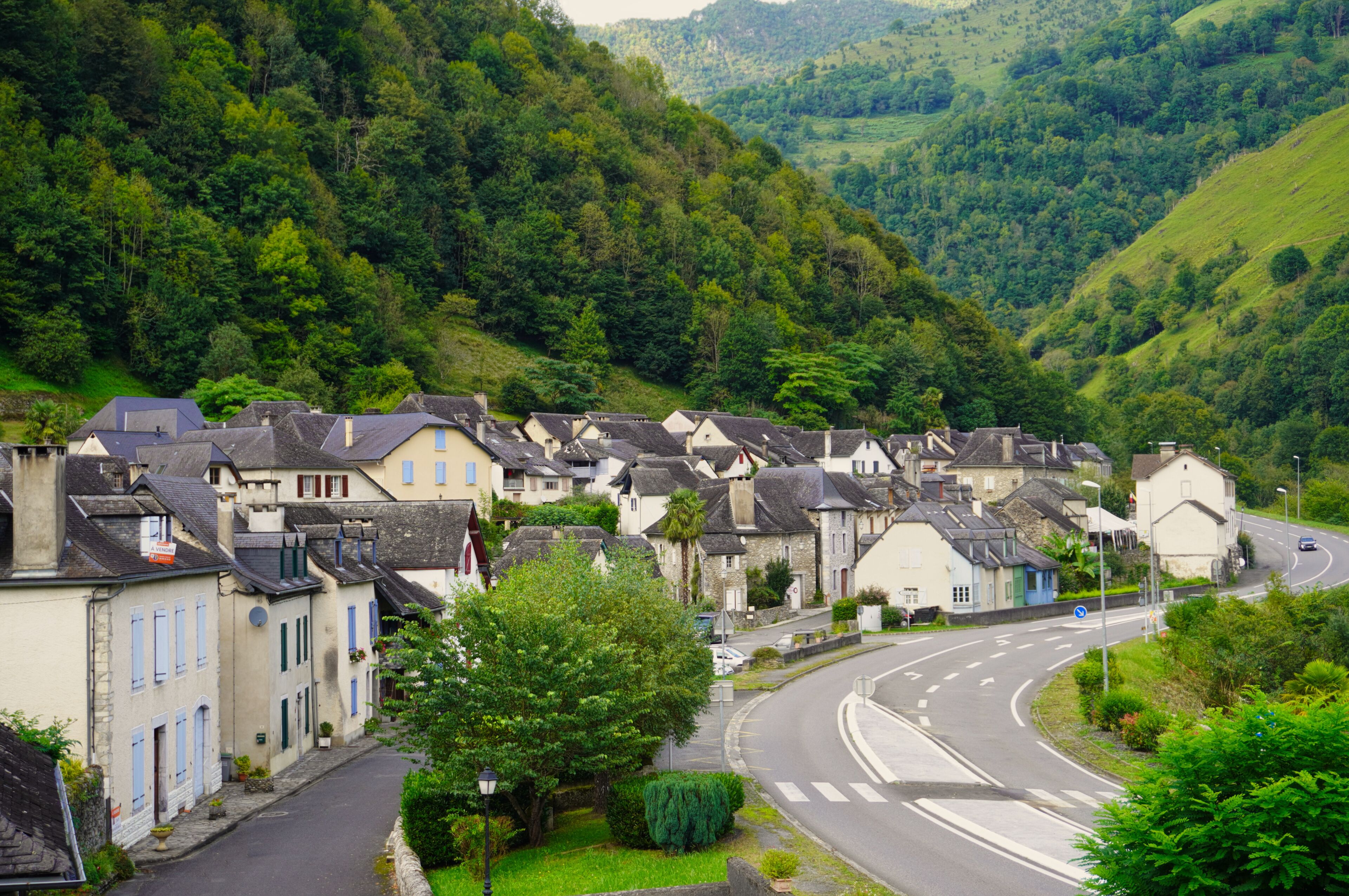 Sarrance, France. Small town in the Pyrenees-Atlantiques. The church of Notre-Dame houses the image of the Black Virgin, from the 16th century. XIV, focus of an important pilgrimage in the past
