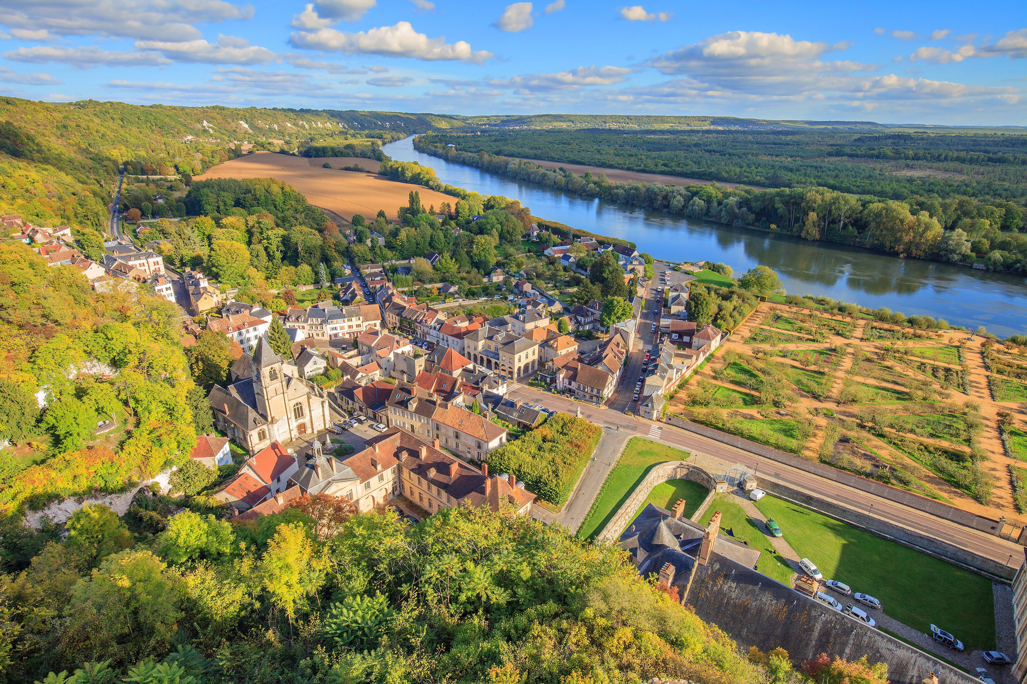 La roche-guyon vue du donjon, val d'Oise	
