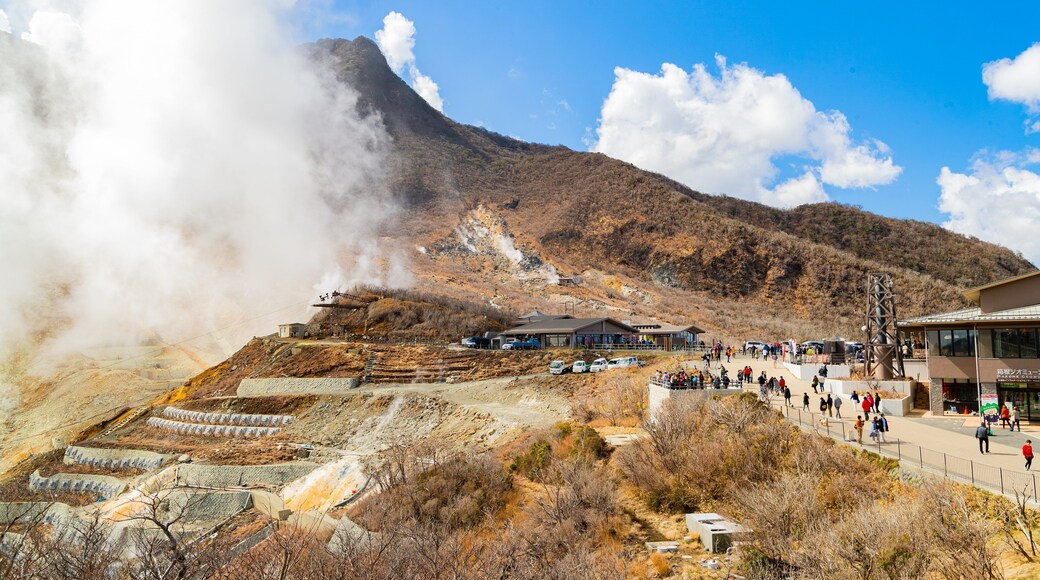 Hakone showing landscape views and mist or fog