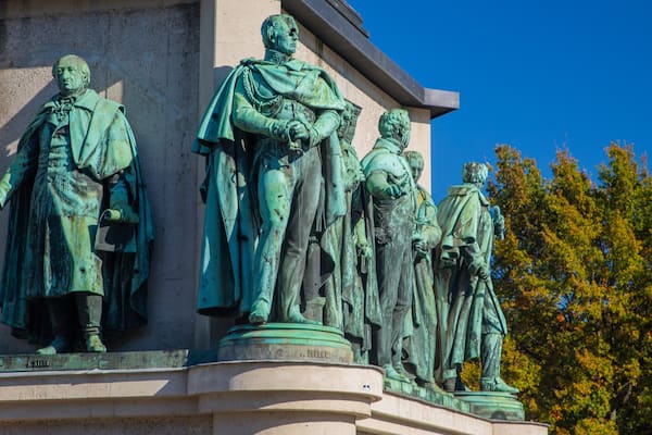 Haymarket featuring heritage elements and a statue or sculpture