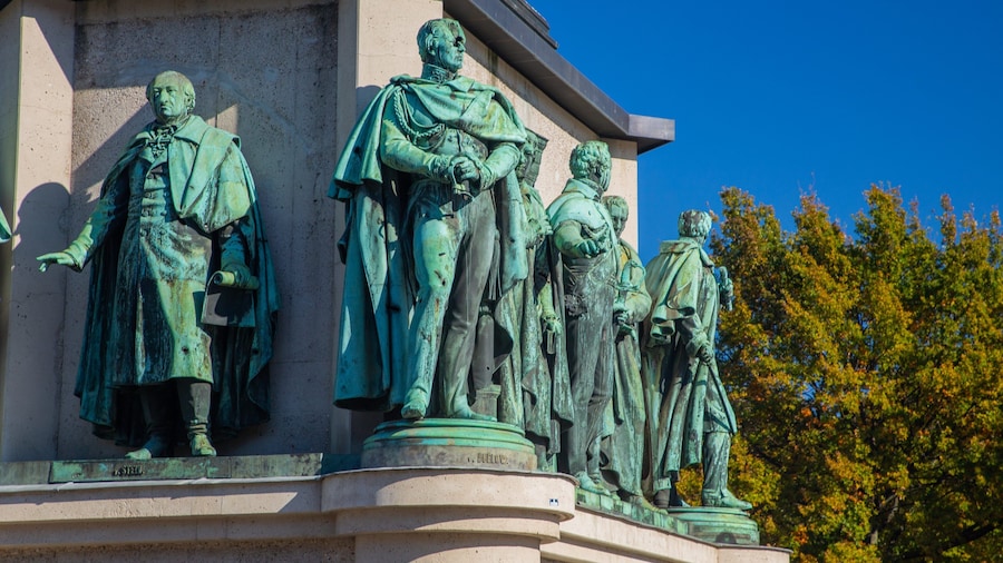 Haymarket featuring heritage elements and a statue or sculpture
