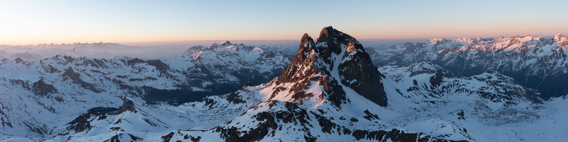 Pic du Midi d'Ossau Pyrenees france sunset