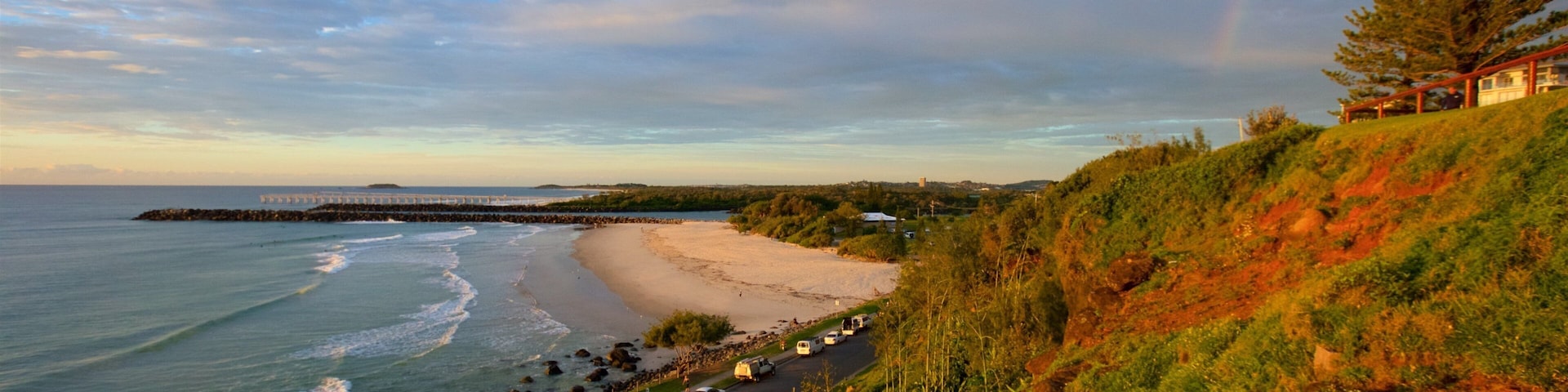 Point Danger featuring general coastal views, a sunset and landscape views