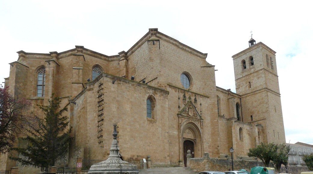 Vista de la Colegiata de Santa María del Mercado, Berlanga de Duero, Soria.