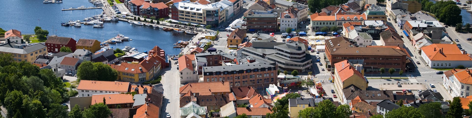 Halden city view up from the Fortress Fredriksten