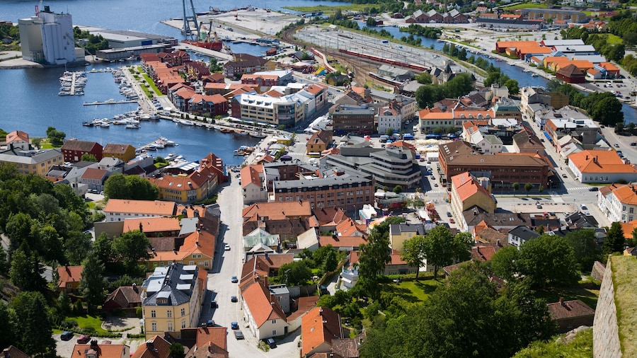 Halden city view up from the Fortress Fredriksten