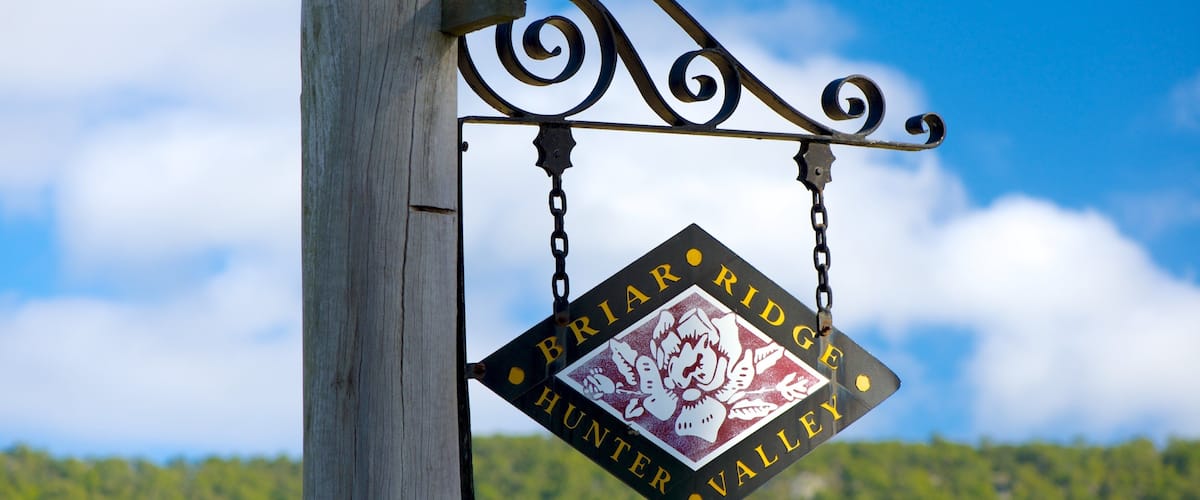 A sign for Briar Ridge Hunter Valley.