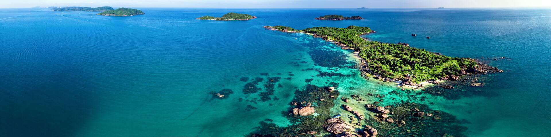 Royalty high quality free stock image aerial view of Gam Ghi island in Phu Quoc, Kien Giang, Vietnam