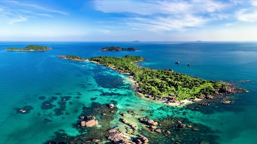 Royalty high quality free stock image aerial view of Gam Ghi island in Phu Quoc, Kien Giang, Vietnam